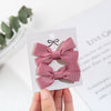 2Pcs/Set Candy Color Small Bow Ribbon Baby Hairclips PP192