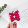 2Pcs/Set Candy Color Small Bow Ribbon Baby Hairclips PP192