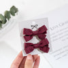 2Pcs/Set Candy Color Small Bow Ribbon Baby Hairclips PP192