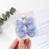 2Pcs/Set Candy Color Small Bow Ribbon Baby Hairclips PP192