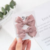 2Pcs/Set Candy Color Small Bow Ribbon Baby Hairclips PP192