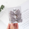 2Pcs/Set Candy Color Small Bow Ribbon Baby Hairclips PP192