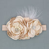 Feather Pearl Stain Flower Baby Headband