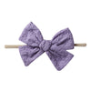 2Pcs/Lot Solid Embroidery Hair Bow Headband