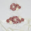 2Pcs/Set Vintage Stain Flower Sashes Lace Rhinestone Headband