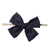 2Pcs/Lot Solid Embroidery Hair Bow Headband