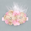 Feather Pearl Stain Flower Baby Headband