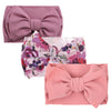 Solid Fabric Flower Leopard Print Bow Headband