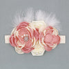 Feather Pearl Stain Flower Baby Headband