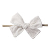 2Pcs/Lot Solid Embroidery Hair Bow Headband