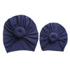 2Pcs/Set Mommy and Me Solid Cotton Hats