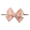 2Pcs/Lot Solid Embroidery Hair Bow Headband