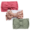 Solid Fabric Flower Leopard Print Bow Headband