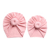 2Pcs/Set Mommy and Me Solid Cotton Hats