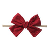 2Pcs/Lot Solid Embroidery Hair Bow Headband