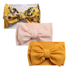 Solid Fabric Flower Leopard Print Bow Headband