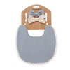 Solid Bamboo Cotton Baby Boy Girl Bib Lace Bow Headband