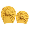 2Pcs/Set Mommy and Me Solid Cotton Hats