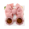 2Pcs/Card Sun Flower Glasses Puff Bow Headband