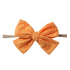 2Pcs/Lot Solid Embroidery Hair Bow Headband