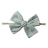 2Pcs/Lot Solid Embroidery Hair Bow Headband