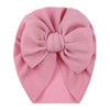 Solid Waffle Fabric Baby Hat Big Bow Topknot Turban