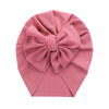 Solid Ribbed Bunny Knot Turban Hats