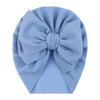 Solid Waffle Fabric Baby Hat Big Bow Topknot Turban