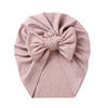 Solid Ribbed Bunny Knot Turban Hats