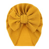 Solid Waffle Fabric Baby Hat Big Bow Topknot Turban