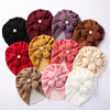 Faux Cashmere Pearl Flower Bow Newbron Baby Turban  SS115