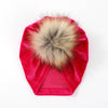 Solid Velvet Fabric Fur Ball Hat