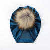 Solid Velvet Fabric Fur Ball Hat