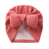 Solid Color Faux Cashmere Big Bowknot Baby Turban Hat SS97