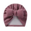 Solid Color Faux Cashmere Big Bowknot Baby Turban Hat SS97