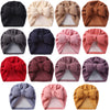 Solid Color Faux Cashmere Big Bowknot Baby Turban Hat SS97