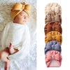 Solid Color Faux Cashmere Big Bowknot Baby Turban Hat SS97