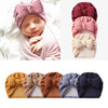 Solid Color Faux Cashmere Big Bowknot Baby Turban Hat SS97