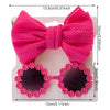 Baby Daisy Sunglasses With Eyelet Bow Set Big Bow  Nylon Hairband Set DP122